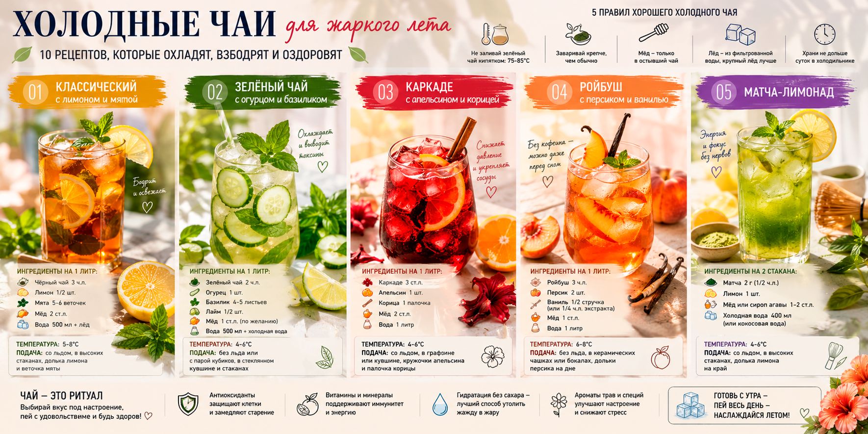 Холодные чаи для жаркого лета