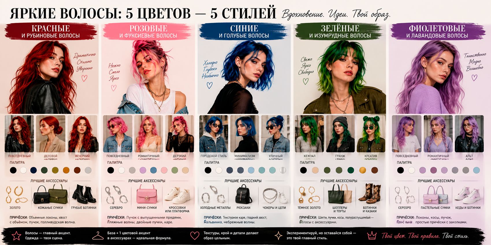 hair_styles Что носить с яркими волосами? Читайте полный гайд по стилю! (... для тех, кто решился)