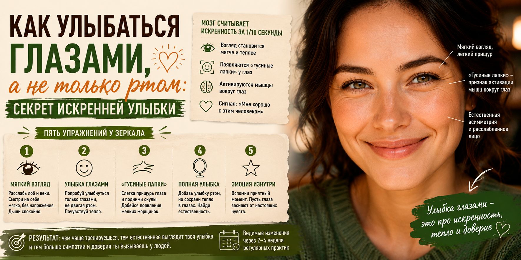 секрет искренней улыбки