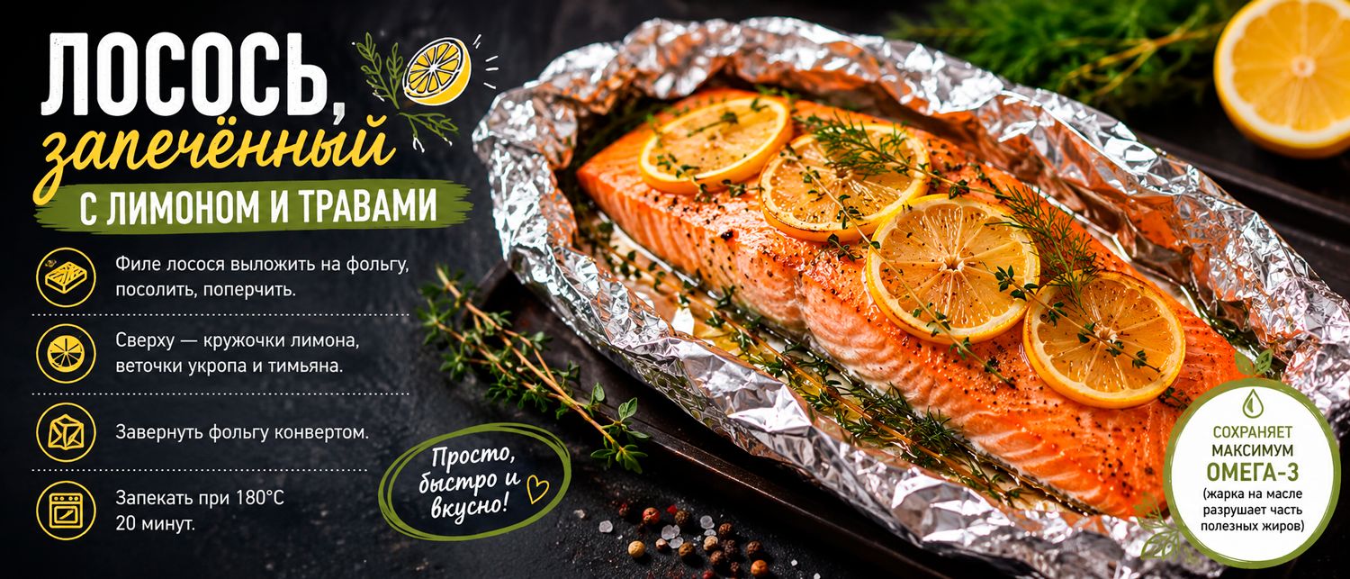 zapechyonnyj-losos-s-limonom-i-travami Полезные продукты для женской красоты: топ-10 с рецептами