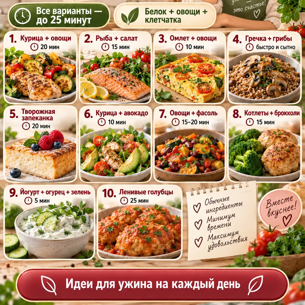 10-bystrykh-i-poleznykh-variantov-menyu Что можно быстро приготовить на ужин: 10 вариантов меню для всей семьи