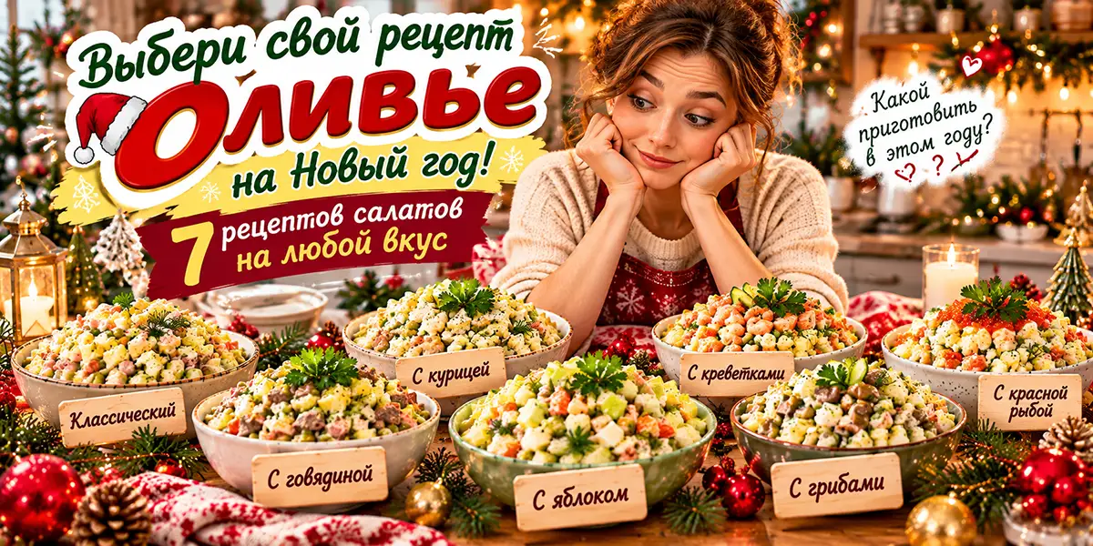 7 рецептов салатов Оливье на любой вкус